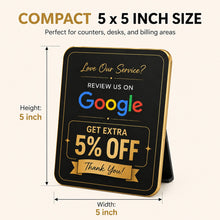 Google Review & Get 5% Off Offer Standee for Restaurant, Cafe, Hotel, Salon & Spa