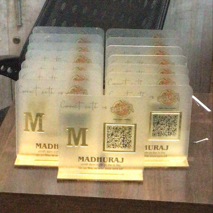 1 QR NFC Enabled Frosted Premium Menu Table Standee Pack for Restaurant | Cafe - Digital Menu