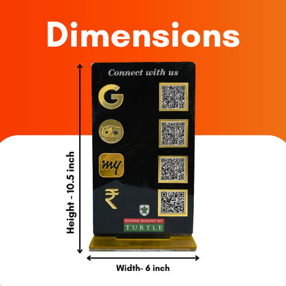 4 QR NFC Enabled Black Colour Vertical Standee For Salon and spa