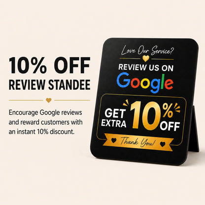 Google Review & Get 5% Off Offer Announcement Standee For Restaurent Cafe Hotel Salon Spa