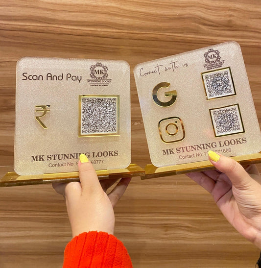 2 Frosted Standee NFC Enabled Bundle - Google + Instagram + Payment