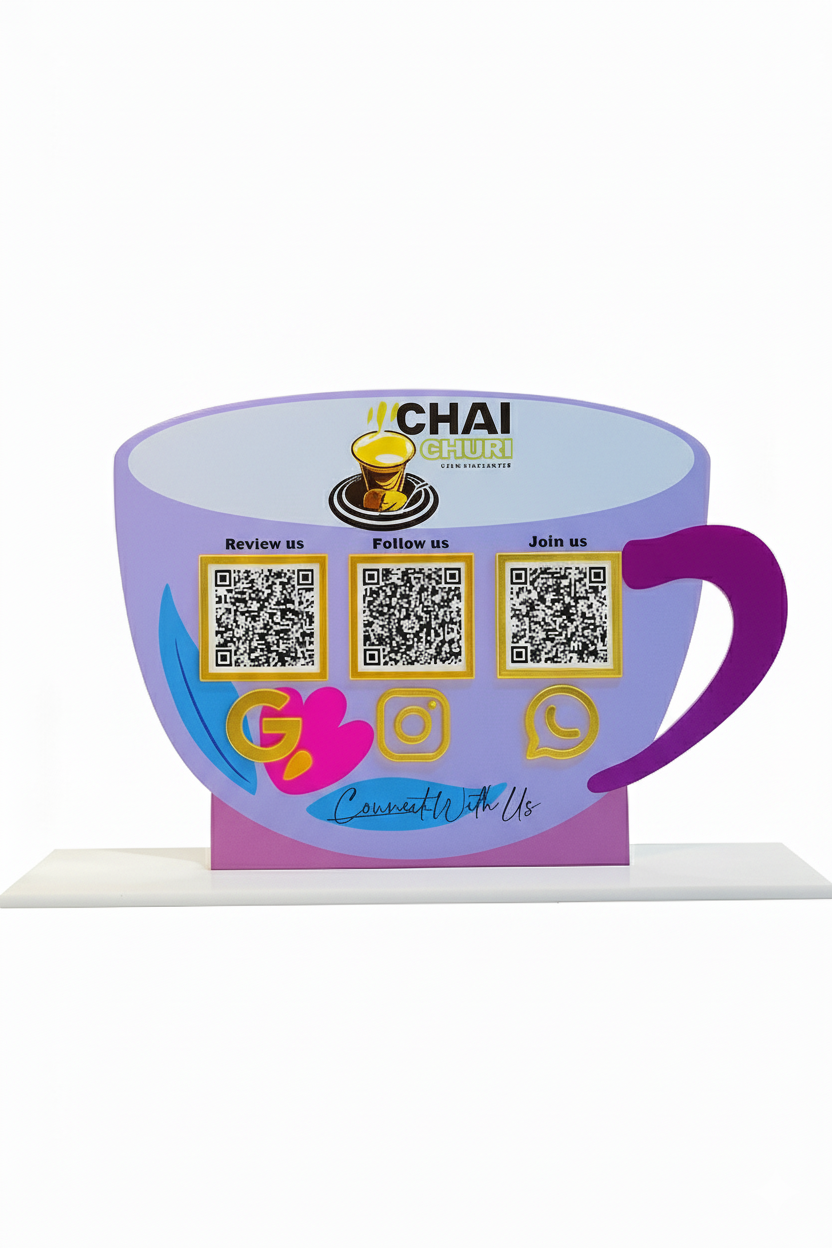 3 QR Cup Shape Standee
