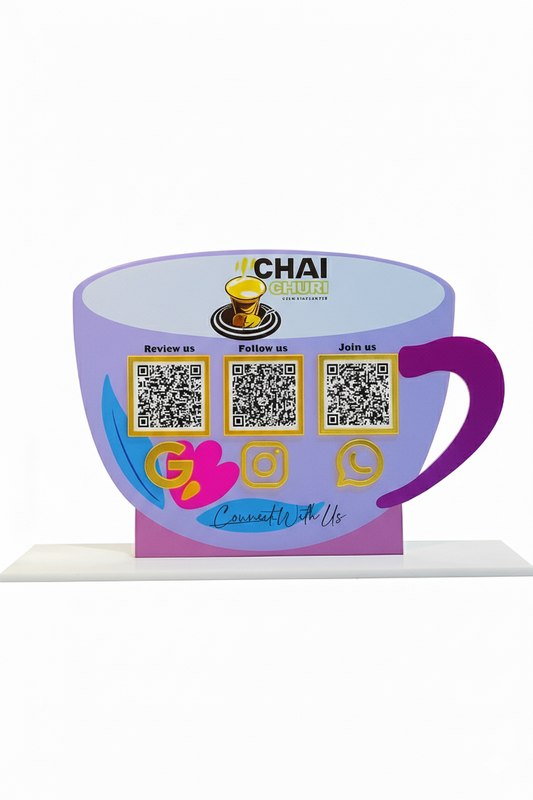 3 QR Cup Shape Standee