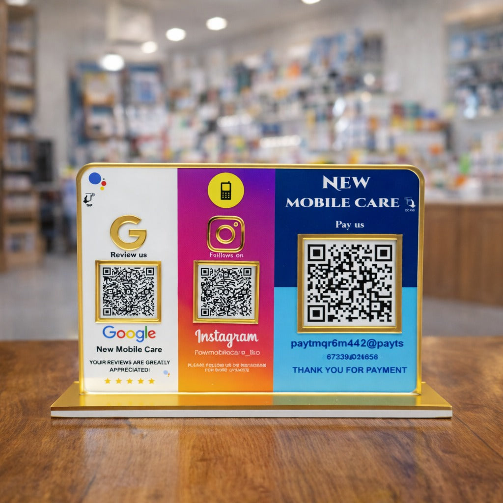 3 QR Multi Colour Standee