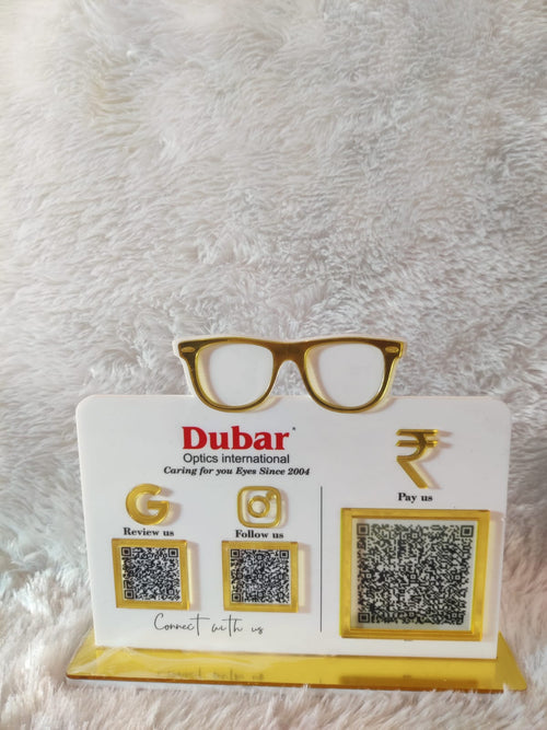 3 QR NFC Enabled Eyeglasses Cutout Optical Store Standee