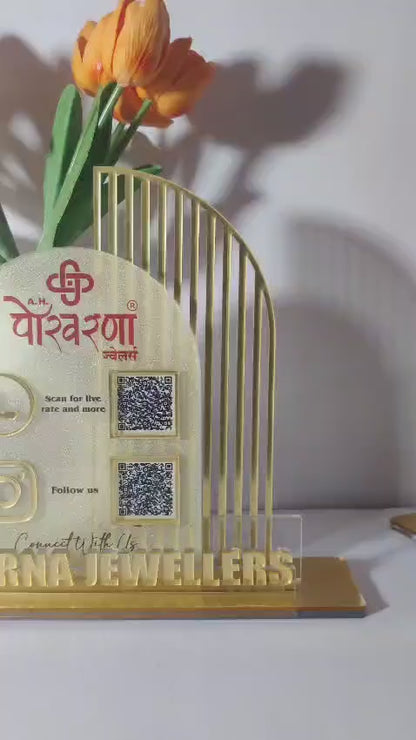 3 QR NFC Enabled Round Shape Standee For jewellers