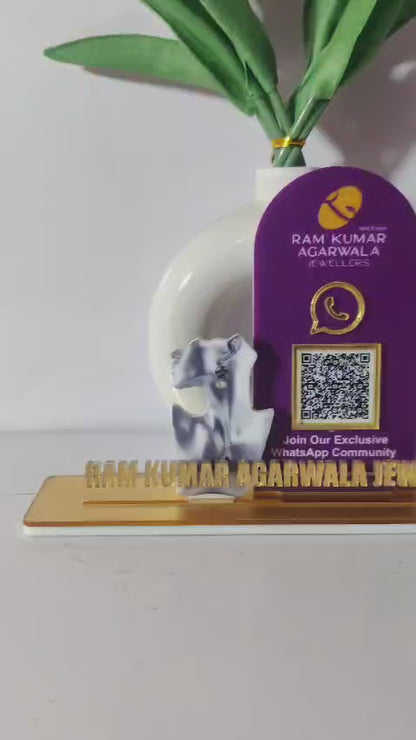 2 QR NFC Enabled Circle Shape Standee for Jewellery Store