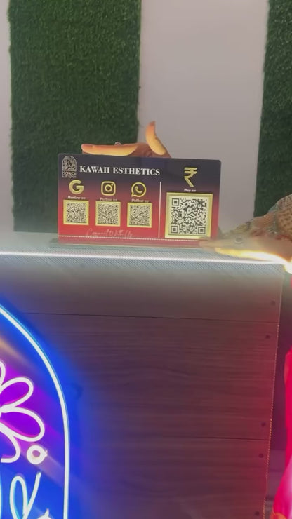 4 QR NFC Enabled Horizontal Digital Premium Standee for Dental Clinic | Salon & Spa